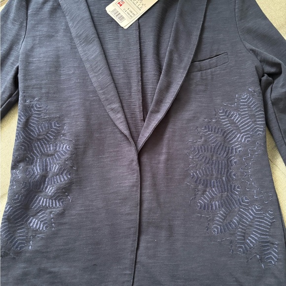 Navy Blazer with Subtle Pattern - Picture 2 of 5